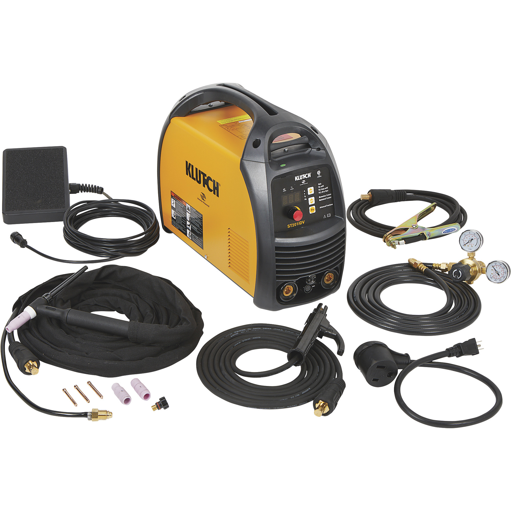 Klutch ST201iDV Dual Voltage DC Arc Welder with TIG Function, Inverter, 120V/230V, 10-200 Amp Output